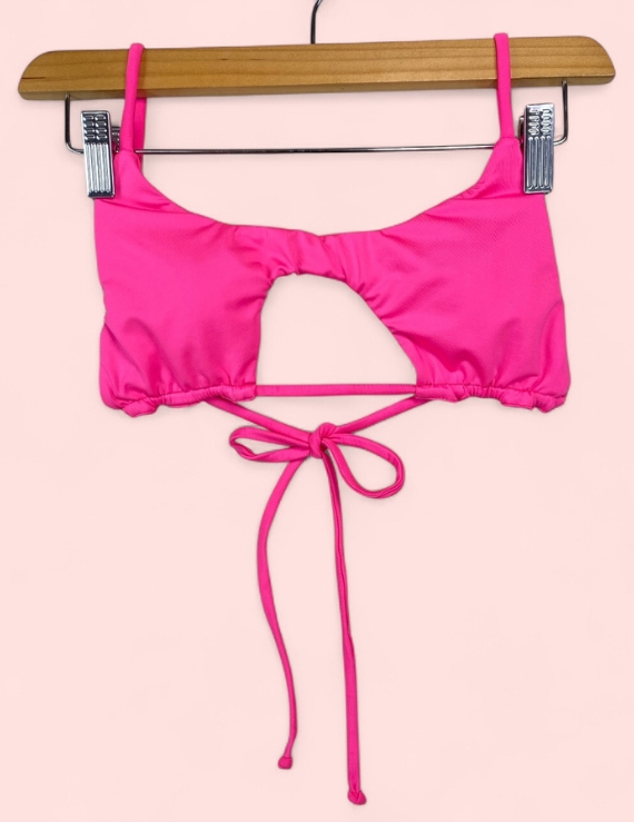 Parte Superior de Bikini con Abertura Fucsia - Estrella