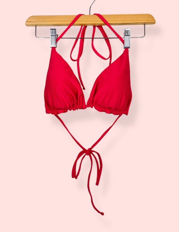 Bikini Triángulo Anudable Rojo - Lima