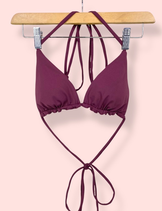 Top Triangular Femenino Ajustable Ruby Wine - Lima